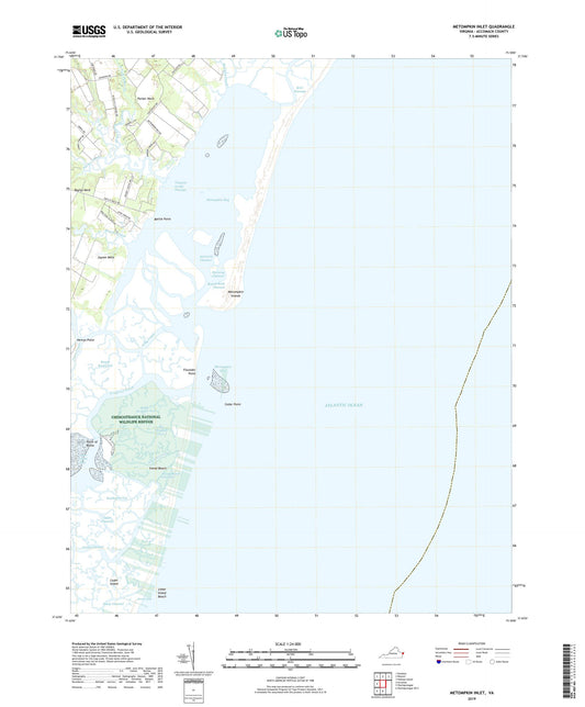 Metompkin Inlet Virginia US Topo Map Image