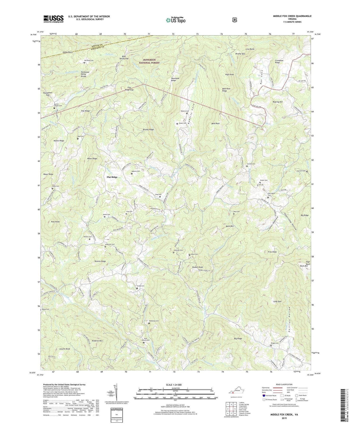 Middle Fox Creek Virginia US Topo Map Image
