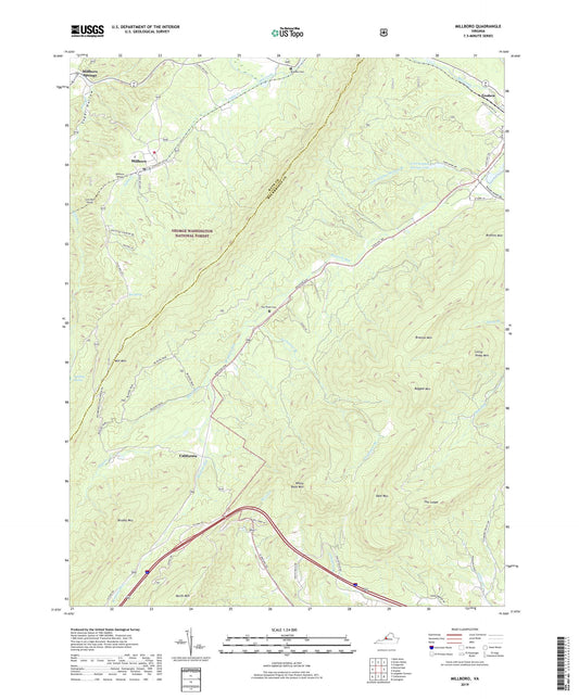 Millboro Virginia US Topo Map Image