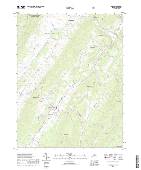 Monterey Virginia US Topo Map Image