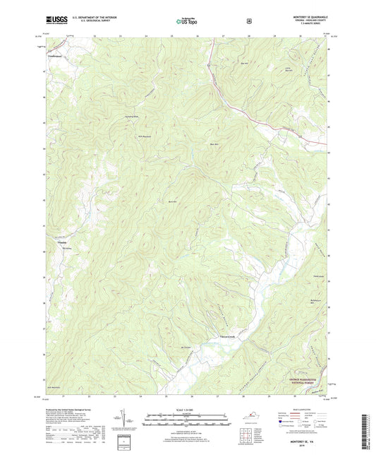 Monterey SE Virginia US Topo Map Image