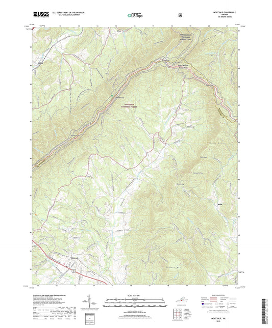 Montvale Virginia US Topo Map Image