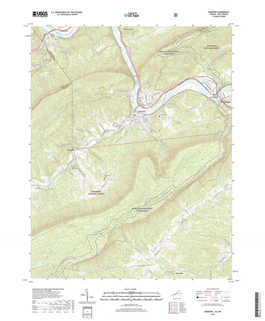 Narrows Virginia US Topo Map Image