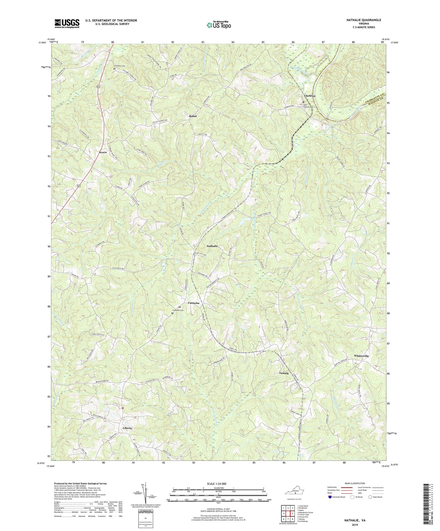 Nathalie Virginia US Topo Map Image
