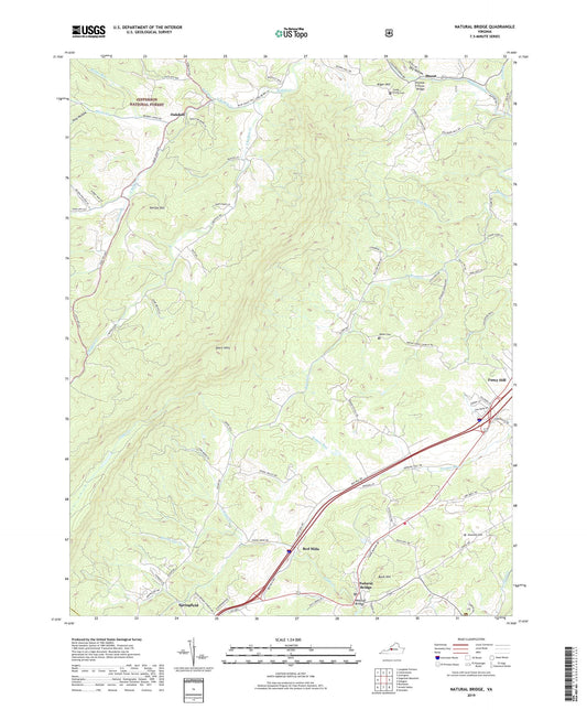 Natural Bridge Virginia US Topo Map Image
