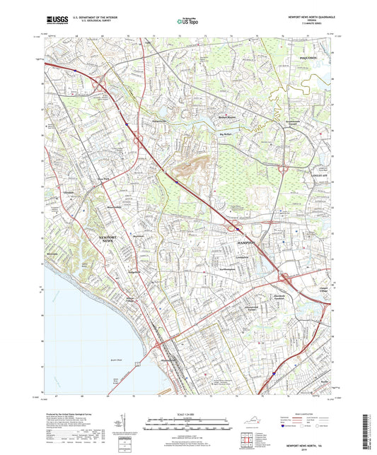 Newport News North Virginia US Topo Map Image