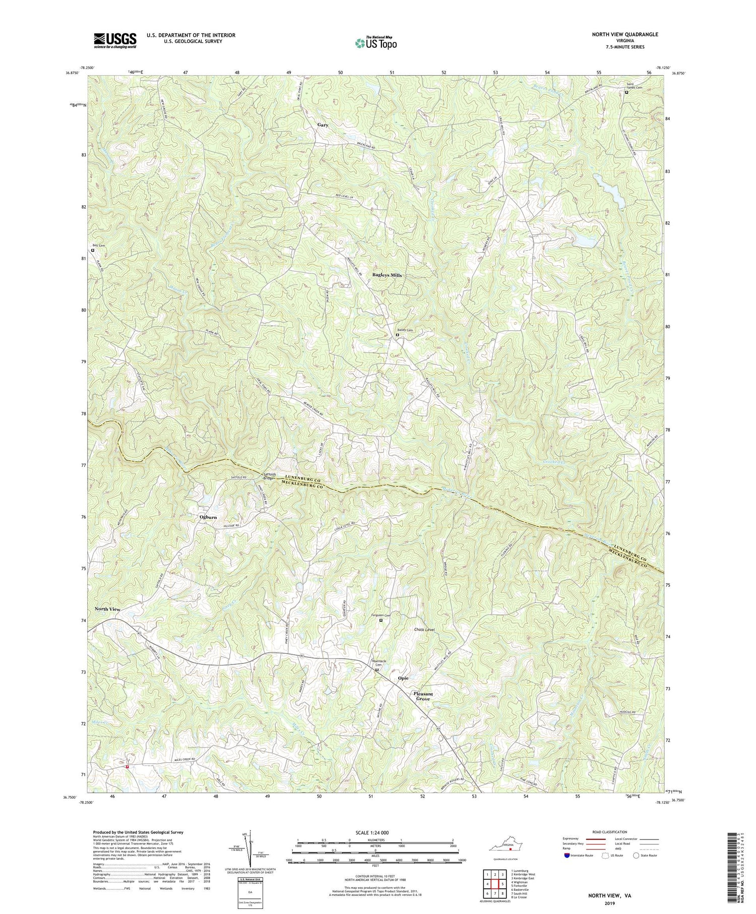 North View Virginia US Topo Map Image