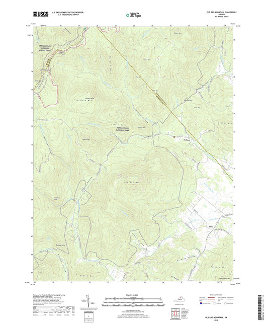 Old Rag Mountain Virginia US Topo Map Image