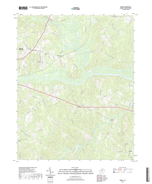 Omega Virginia US Topo Map Image