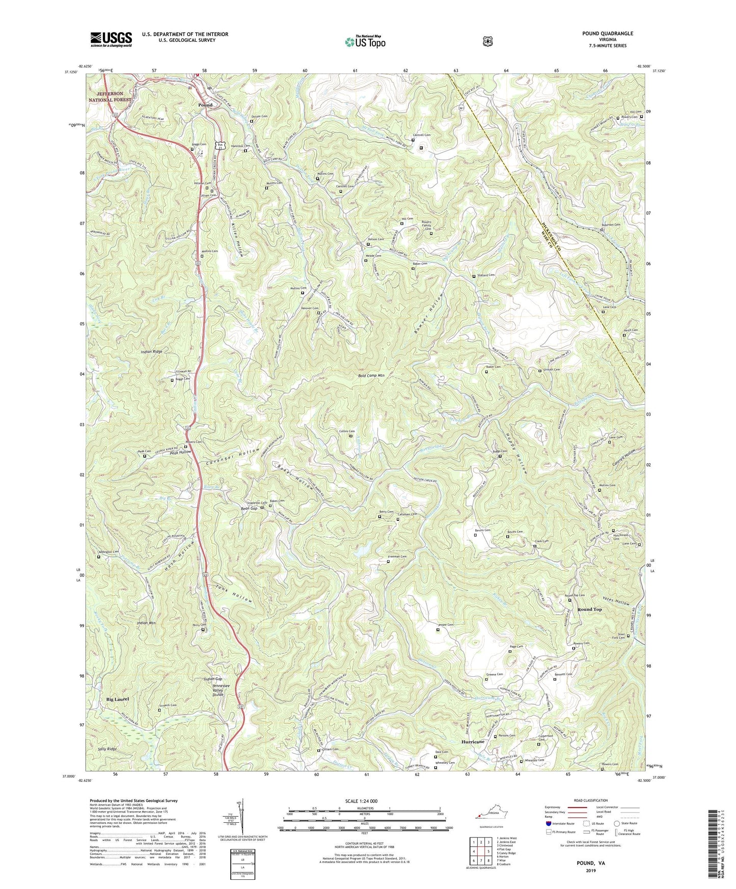 Pound Virginia US Topo Map Image
