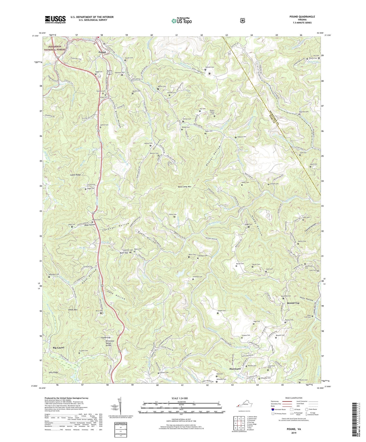 Pound Virginia US Topo Map Image