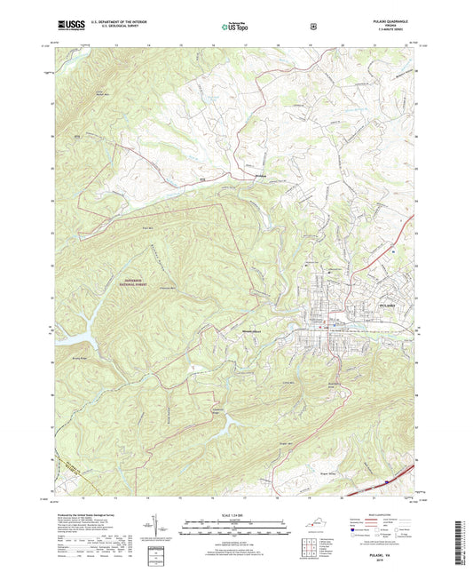 Pulaski Virginia US Topo Map Image