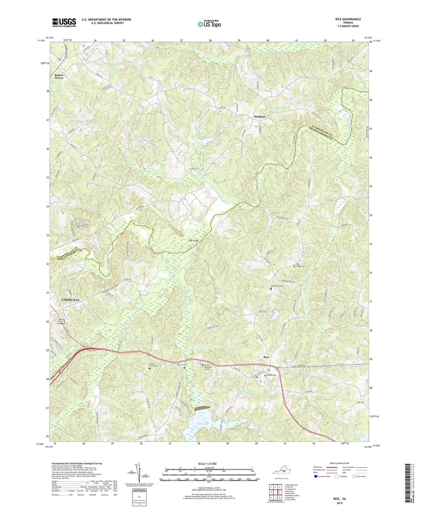 Rice Virginia US Topo Map Image