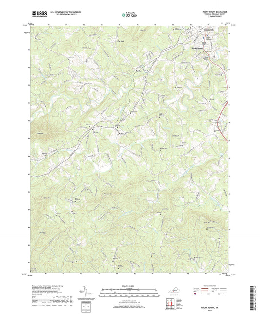 Rocky Mount Virginia US Topo Map Image