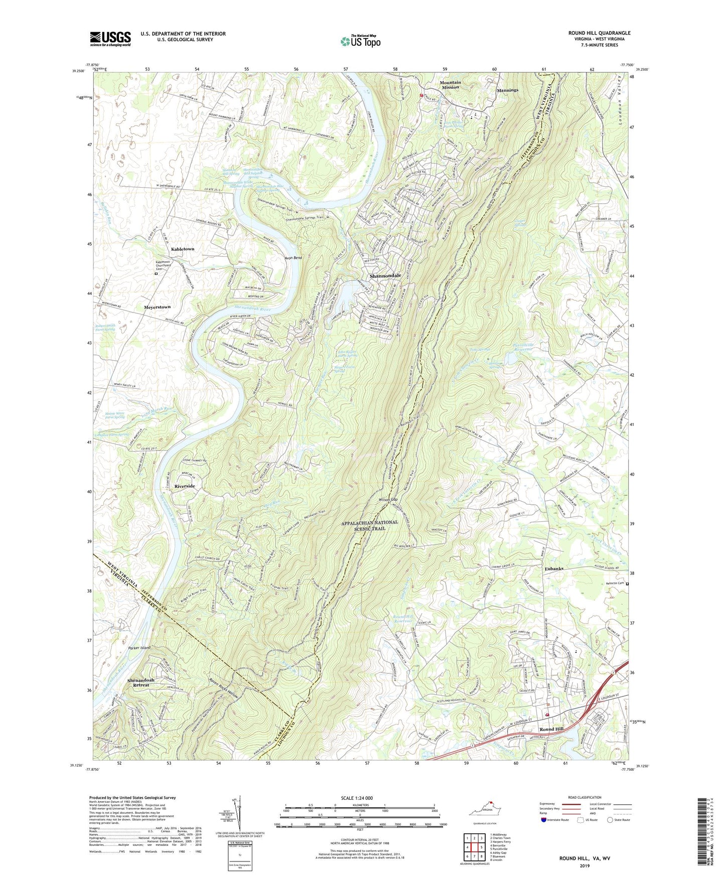 Round Hill Virginia US Topo Map Image