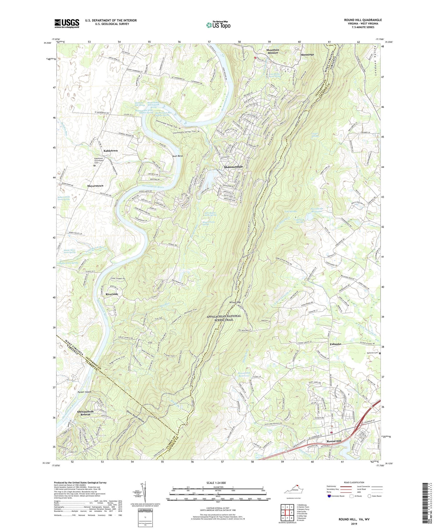 Round Hill Virginia US Topo Map Image