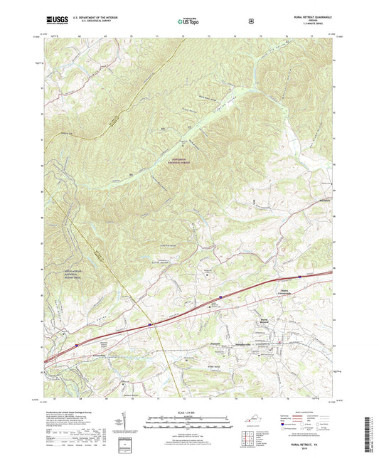 Rural Retreat Virginia US Topo Map Image