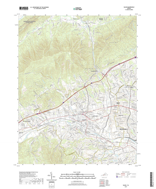 Salem Virginia US Topo Map Image
