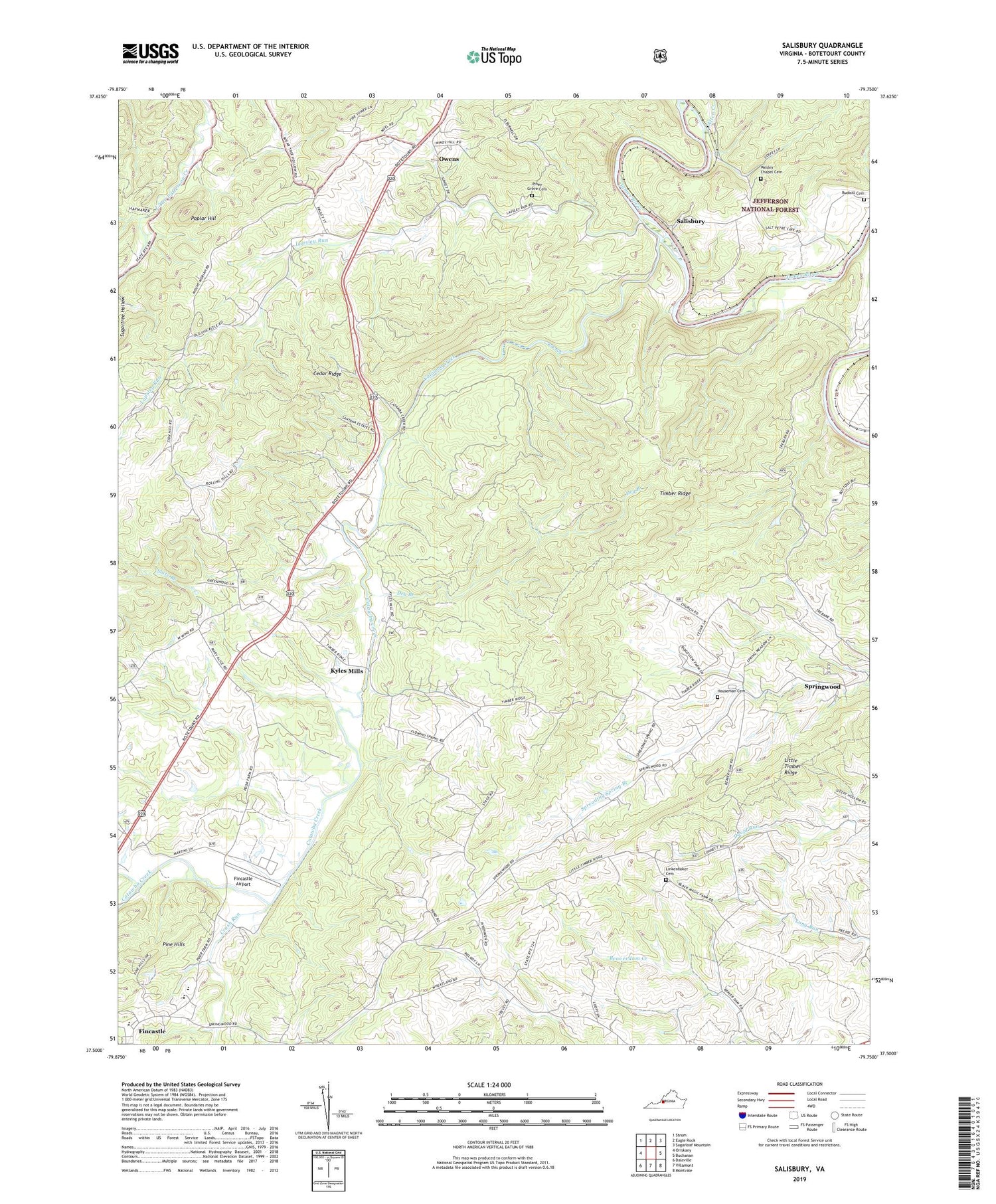 Salisbury Virginia US Topo Map Image