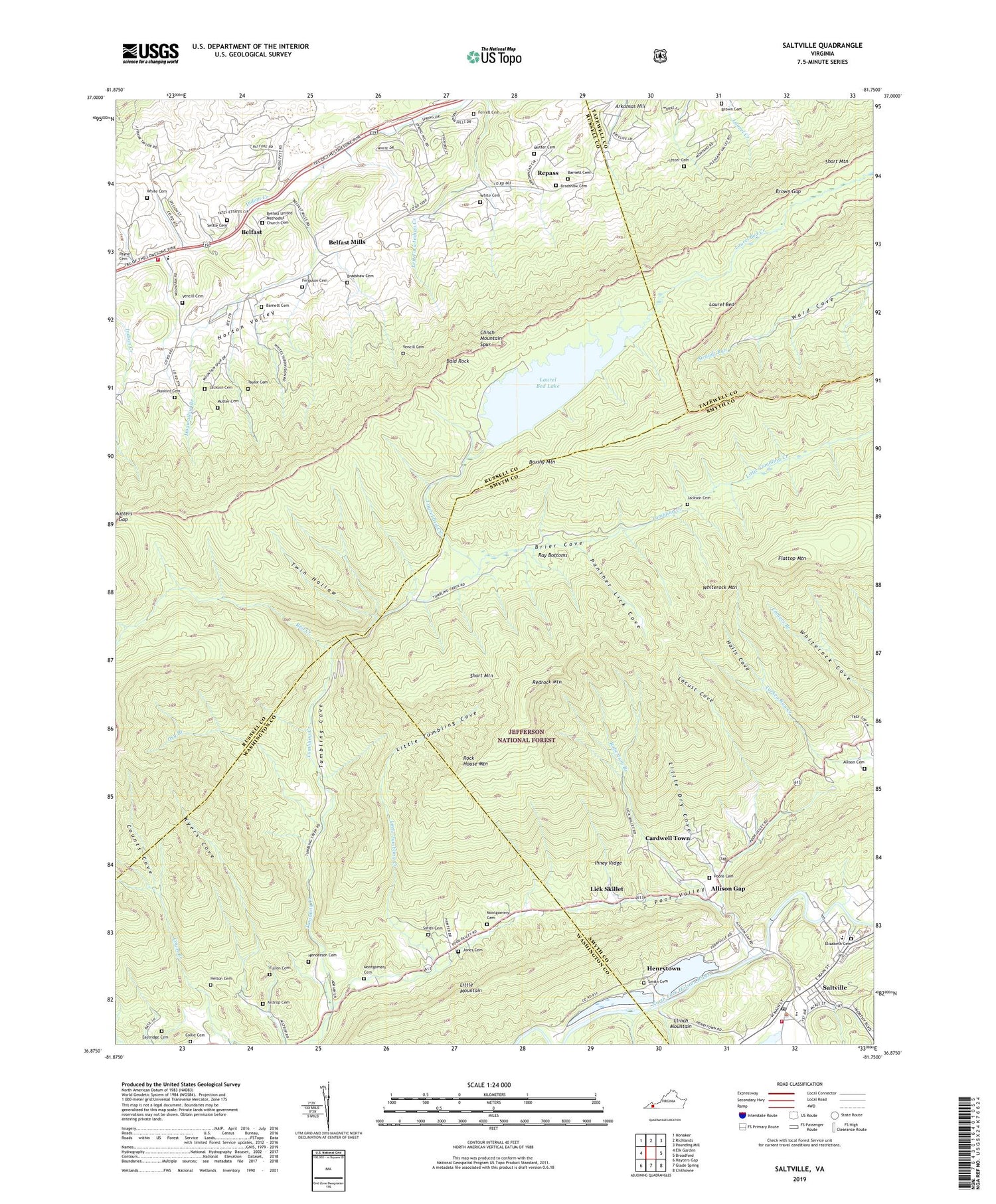 Saltville Virginia US Topo Map Image