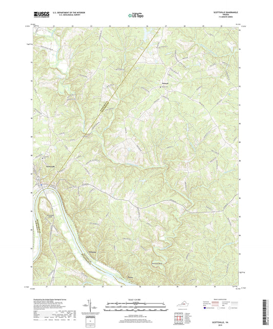 Scottsville Virginia US Topo Map Image