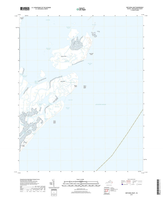 Ship Shoal Inlet Virginia US Topo Map Image