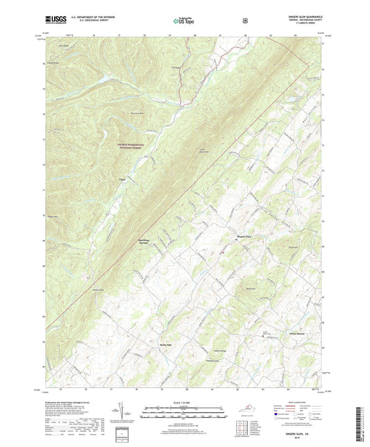 Singers Glen Virginia US Topo Map Image