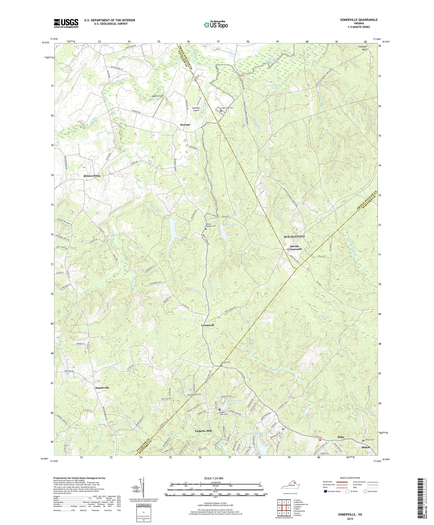 Somerville Virginia US Topo Map Image