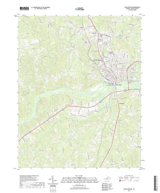 South Boston Virginia US Topo Map Image