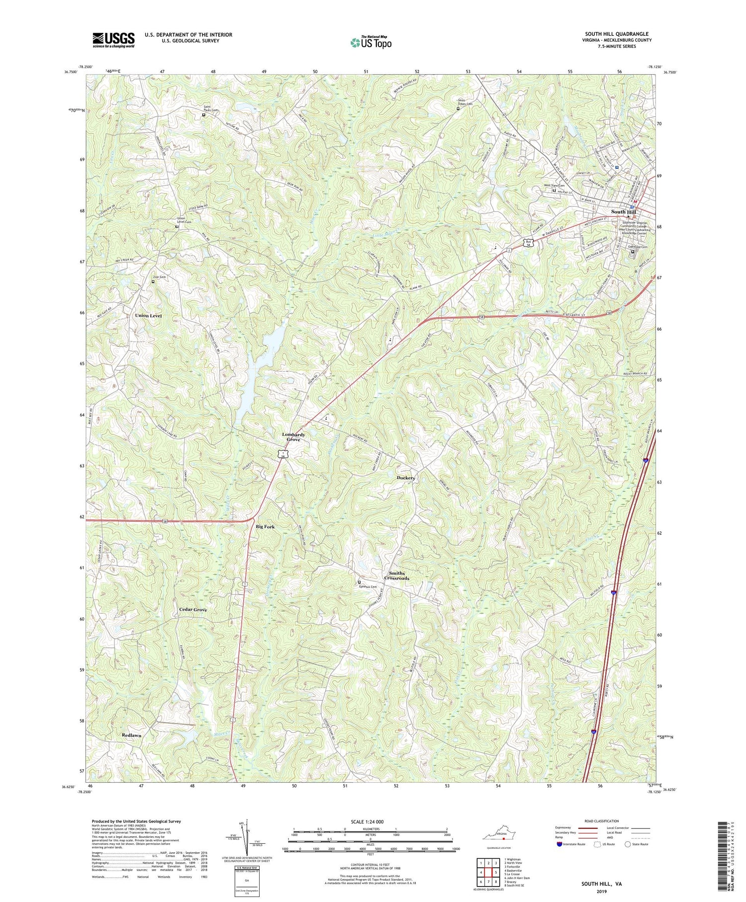 South Hill Virginia US Topo Map Image