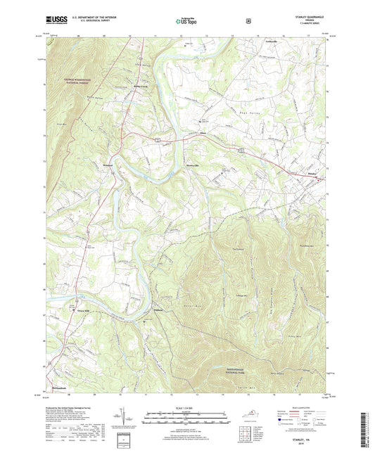 Stanley Virginia US Topo Map Image