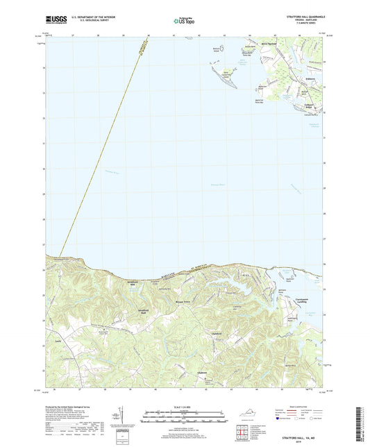 Stratford Hall Virginia US Topo Map Image
