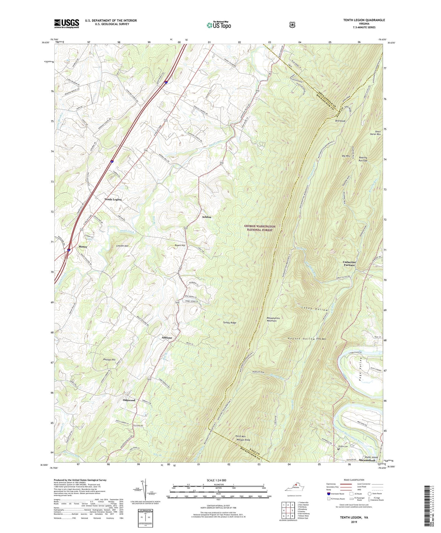 Tenth Legion Virginia US Topo Map Image
