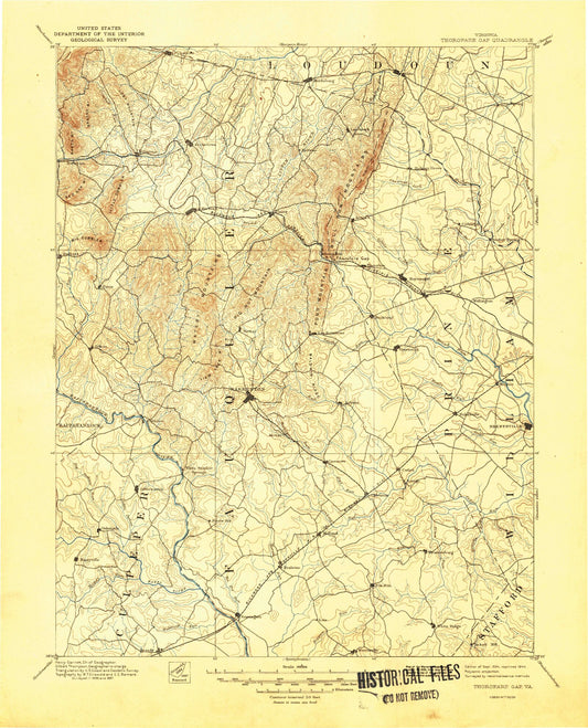 Historic 1894 Thorofare Gap Virginia 30'x30' Topo Map Image