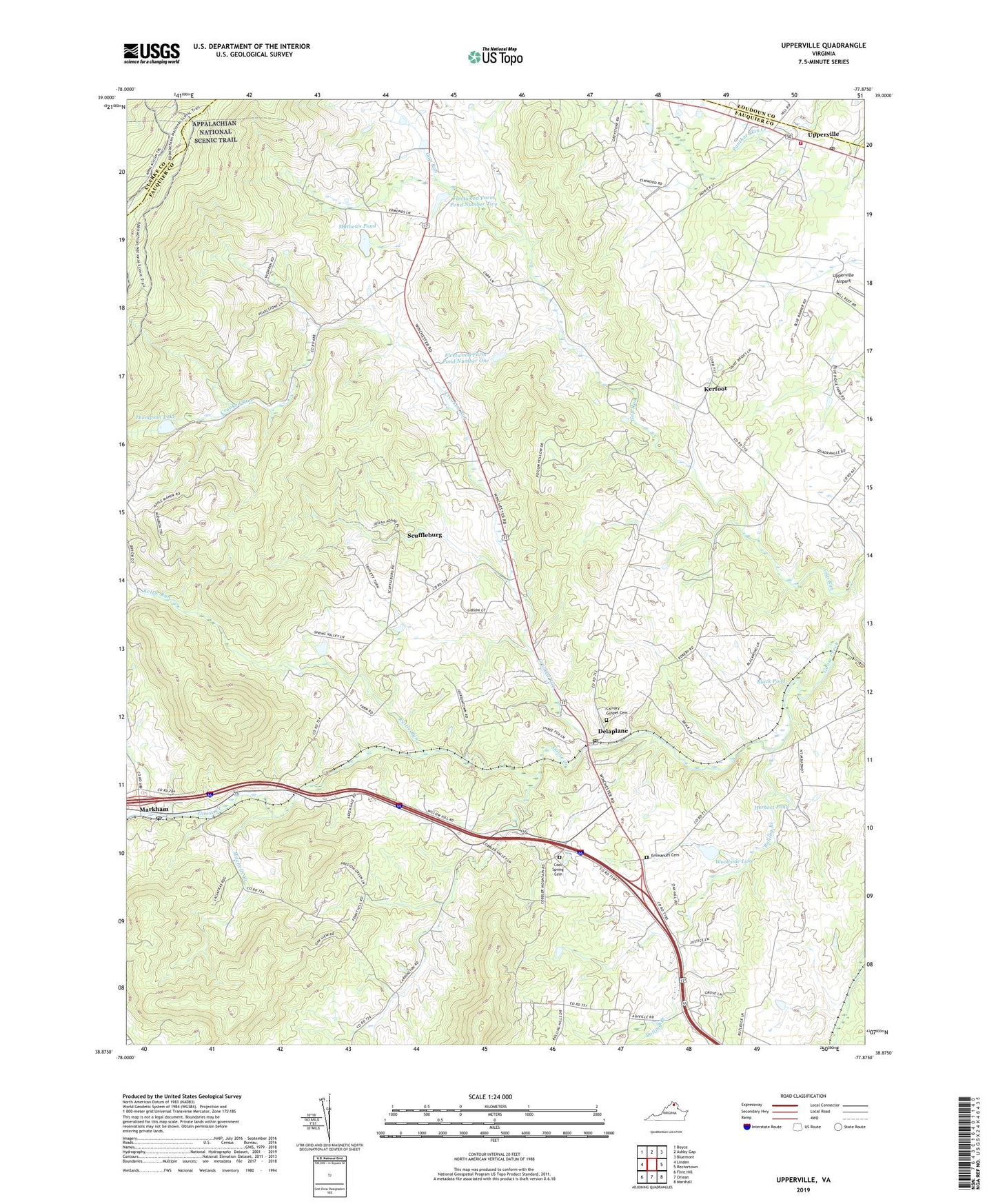 Upperville Virginia US Topo Map Image