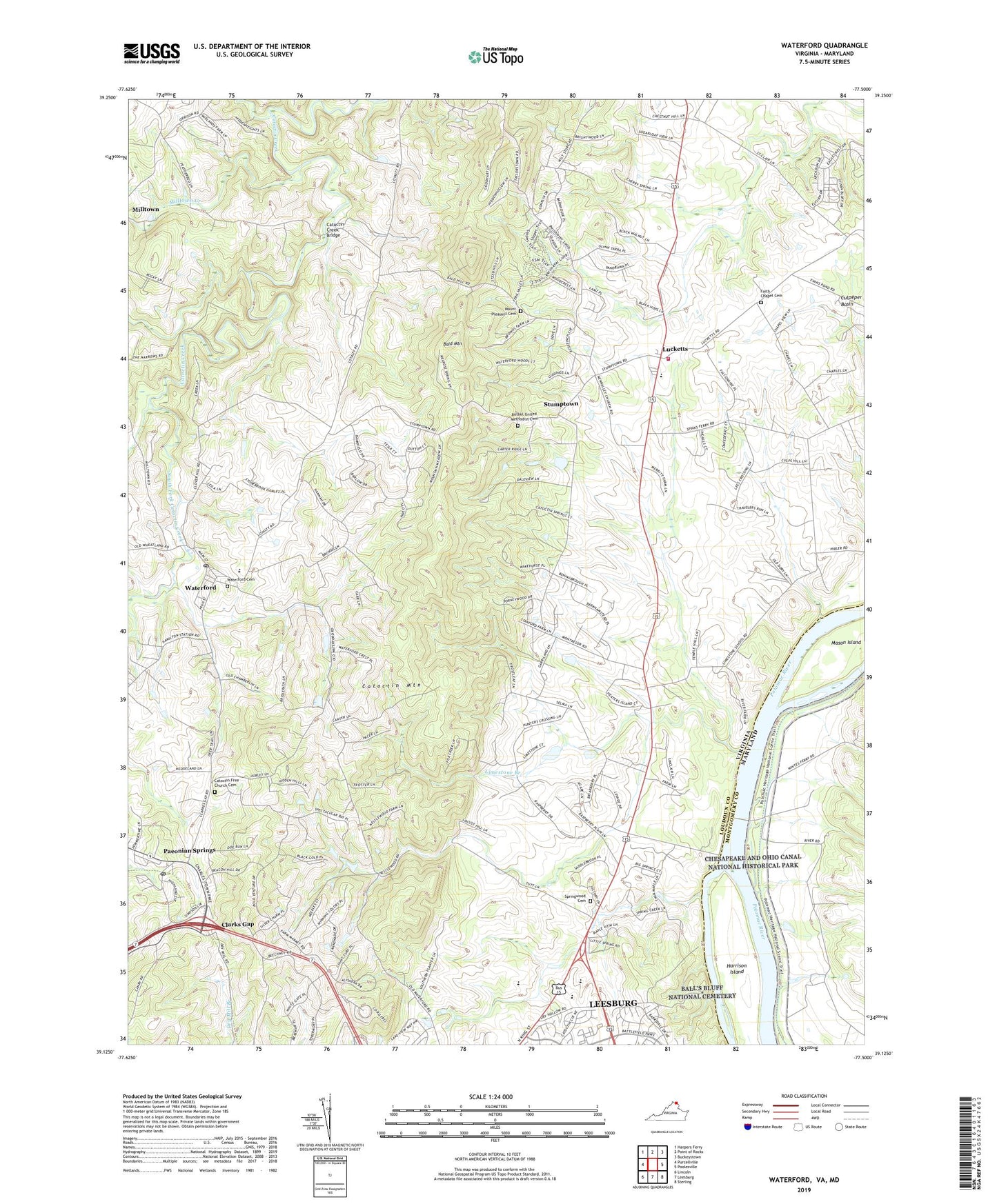 Waterford Virginia US Topo Map Image