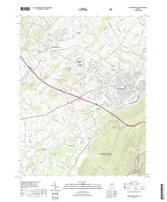 Waynesboro West Virginia US Topo Map Image