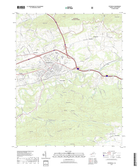 Wytheville Virginia US Topo Map Image