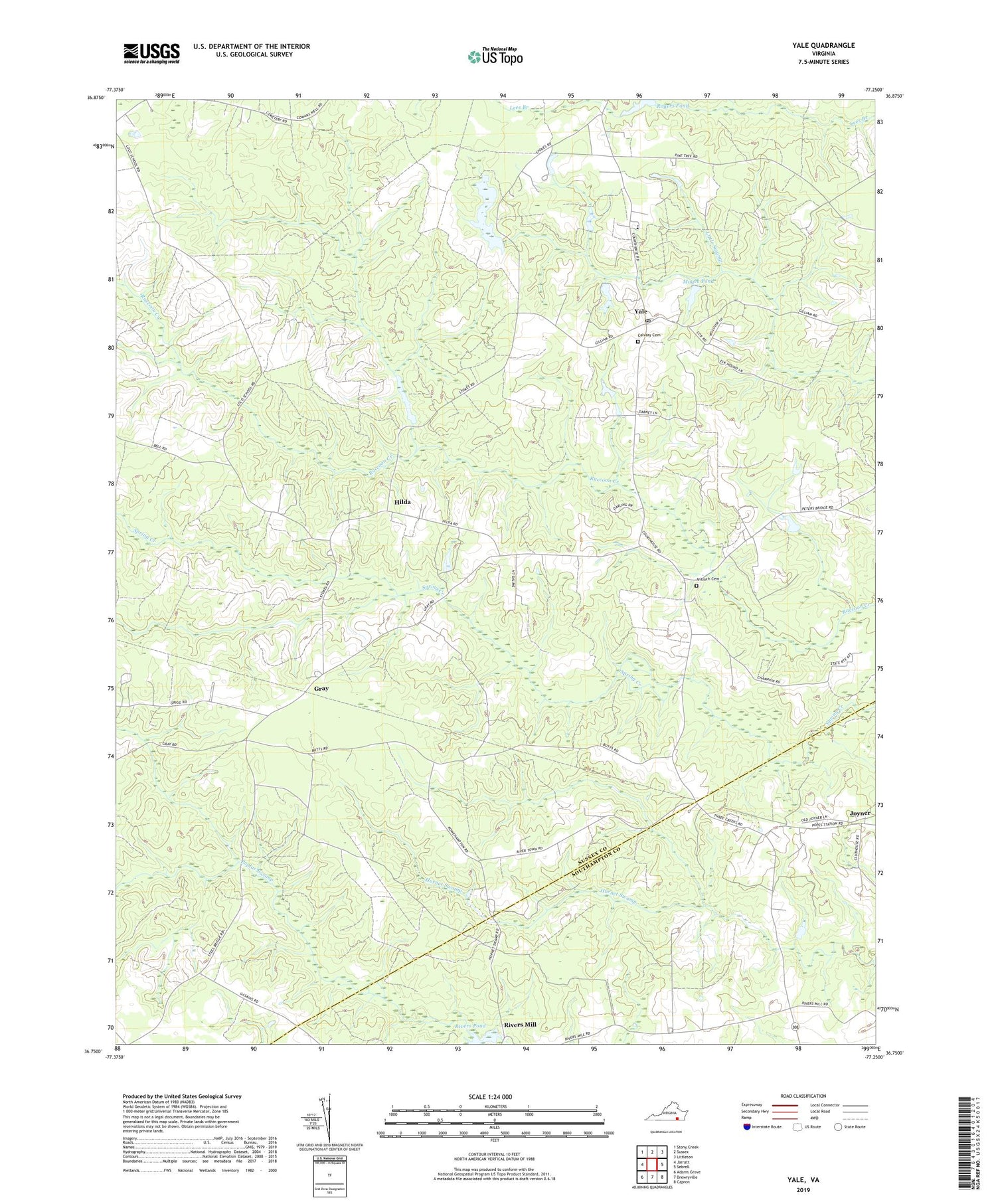Yale Virginia US Topo Map Image