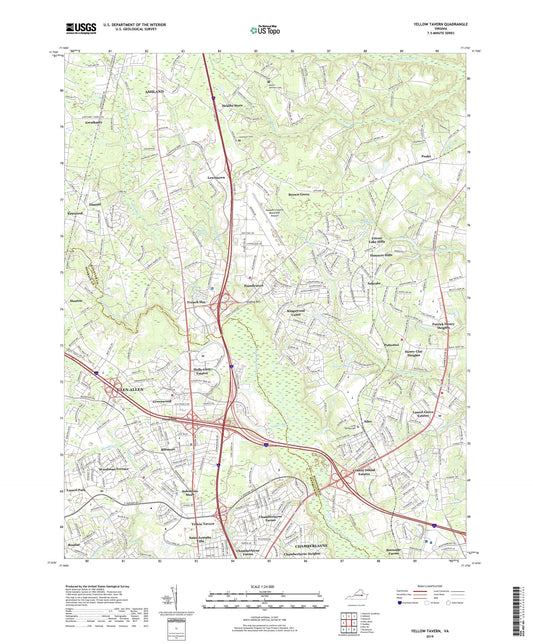 Yellow Tavern Virginia US Topo Map Image