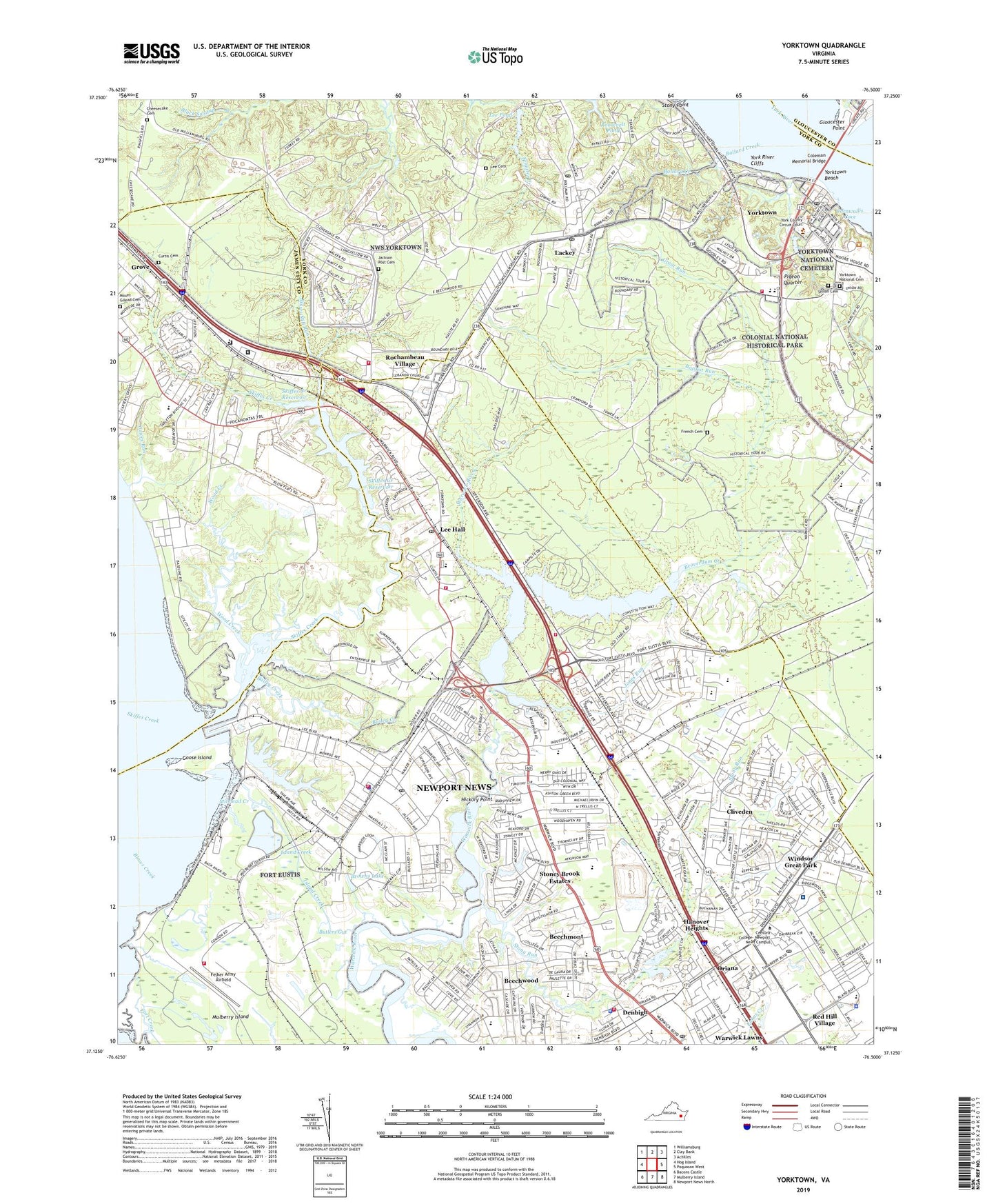 Yorktown Virginia US Topo Map Image