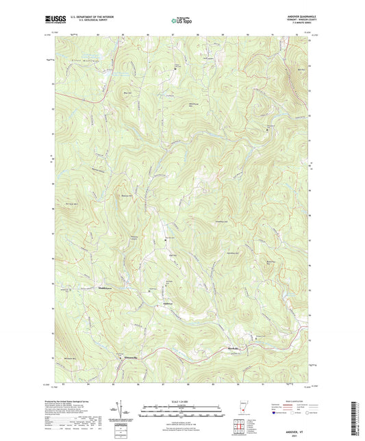 Andover Vermont US Topo Map Image