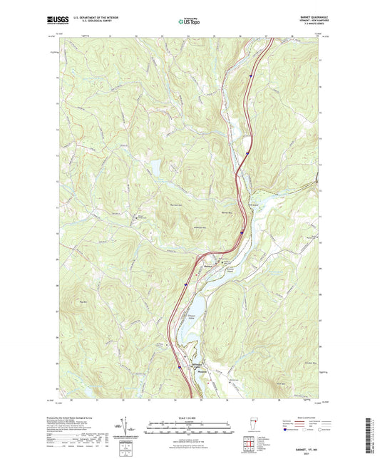 Barnet Vermont US Topo Map Image