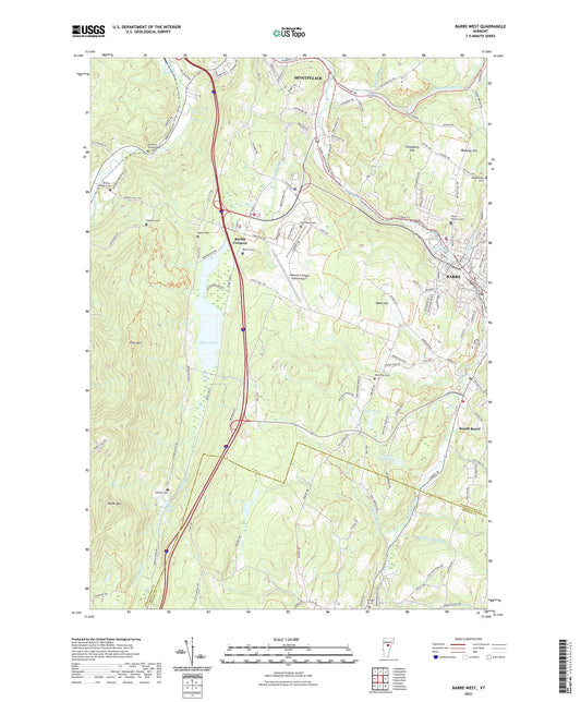 Barre West Vermont US Topo Map Image