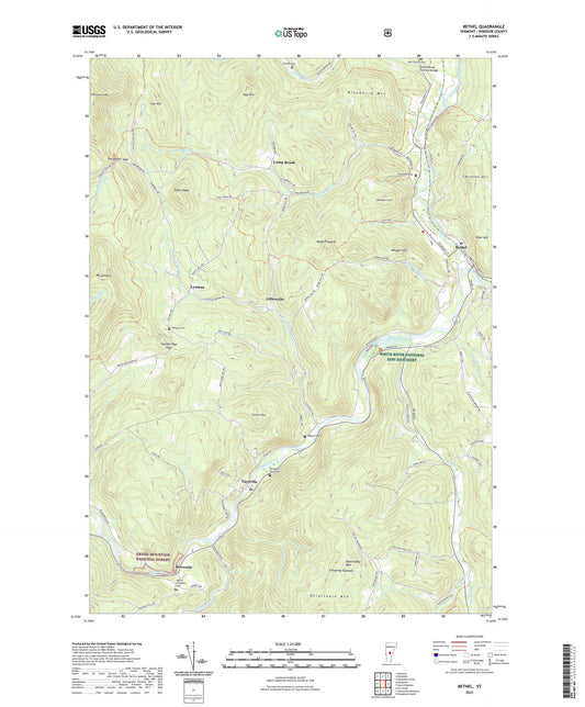 Bethel Vermont US Topo Map Image