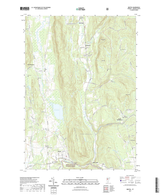 Bristol Vermont US Topo Map Image