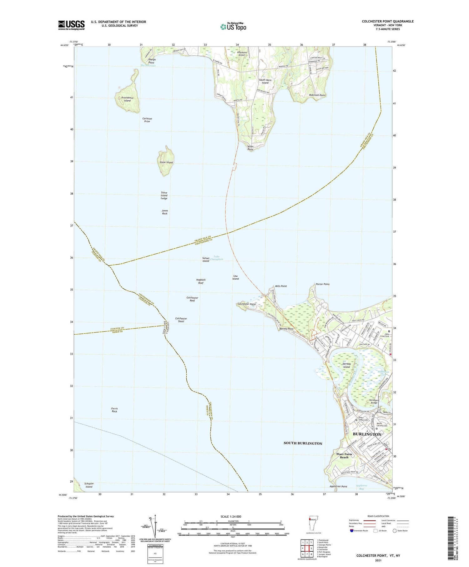 Colchester Point Vermont US Topo Map Image