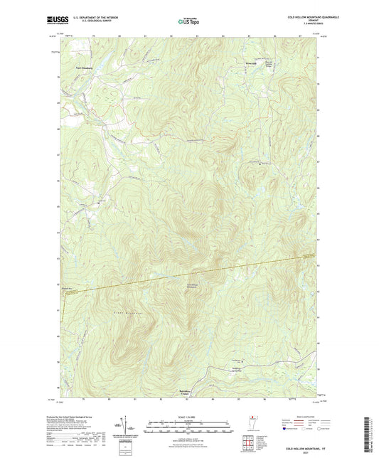 Cold Hollow Mountains Vermont US Topo Map Image