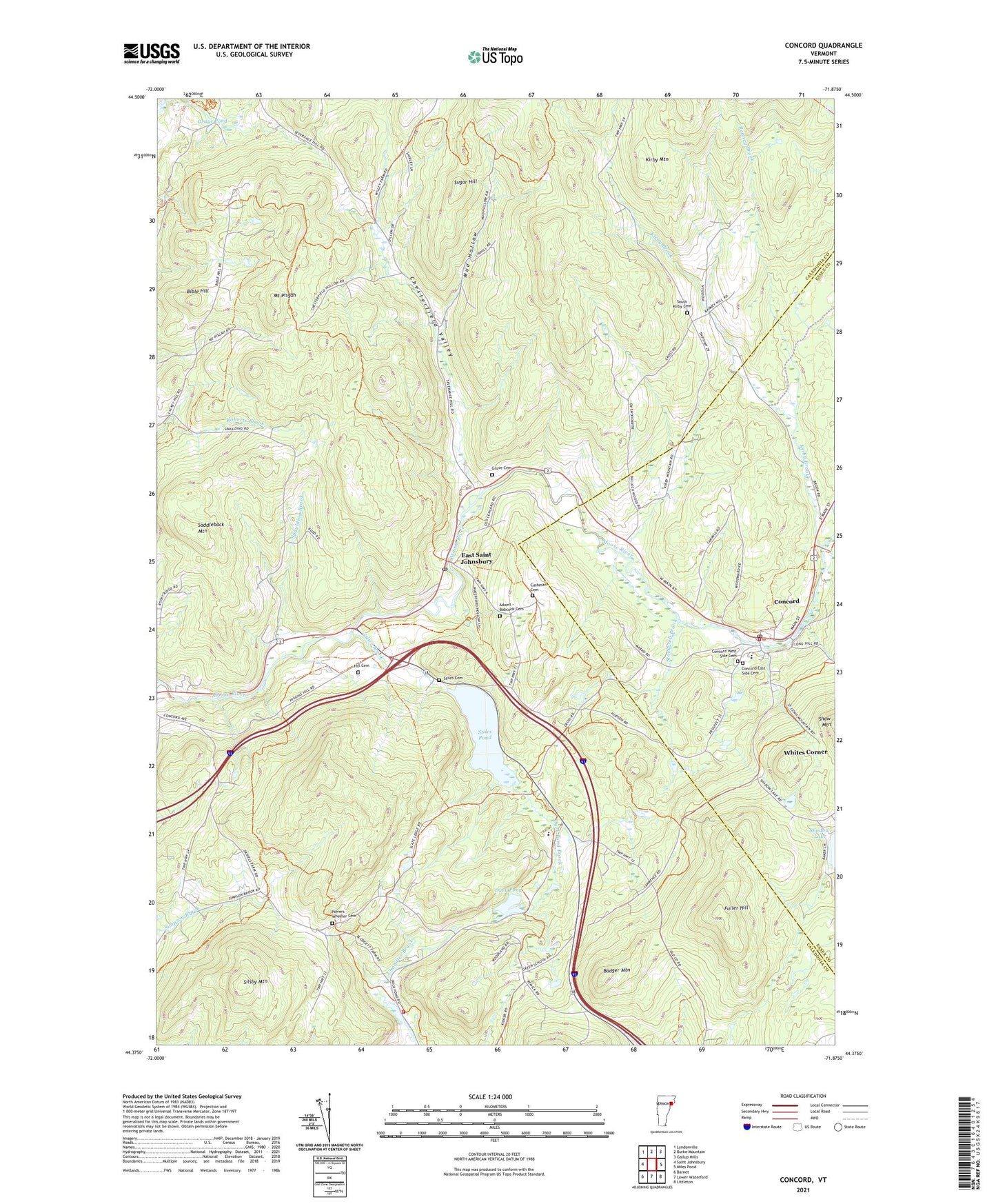 Concord Vermont US Topo Map Image