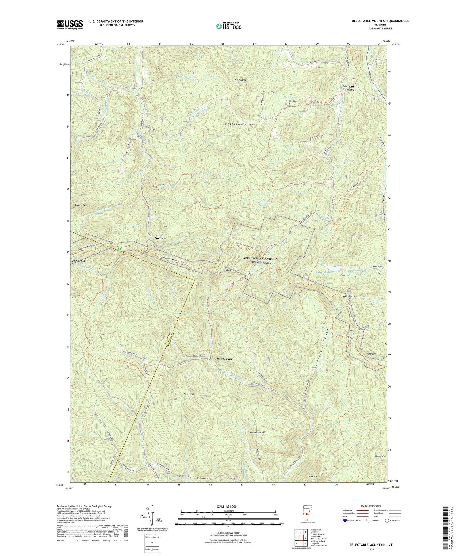 Delectable Mountain Vermont US Topo Map Image